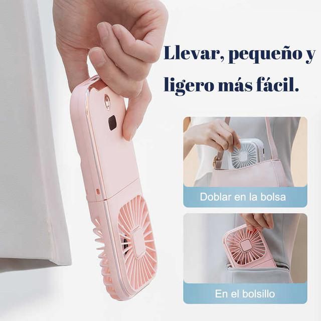 Ventilador pequeño de mano, portátil, portátil, pequeño mini recargable, silencioso, oficina, dormitorio, soporte de cuello halter.HOGAWAY