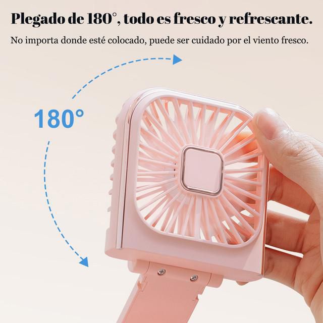 Ventilador pequeño de mano, portátil, portátil, pequeño mini recargable, silencioso, oficina, dormitorio, soporte de cuello halter.HOGAWAY