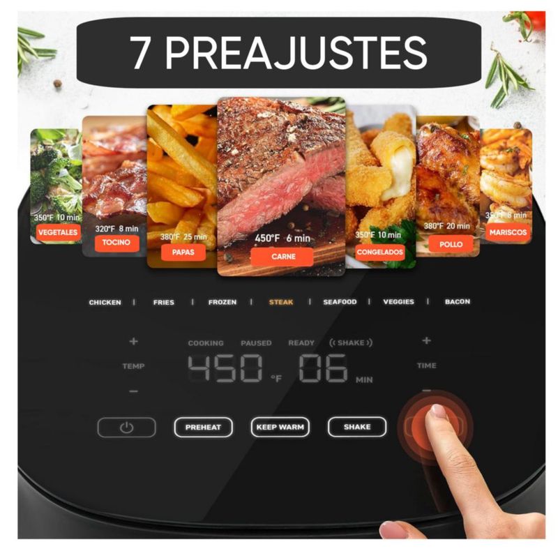 Freidora de aire COSORI Pro 5QT capacidad de 4.7L - Función 9 en 1 apta para lavavajillas - COSORI Air Fryer Pro 5QT - Color Gris