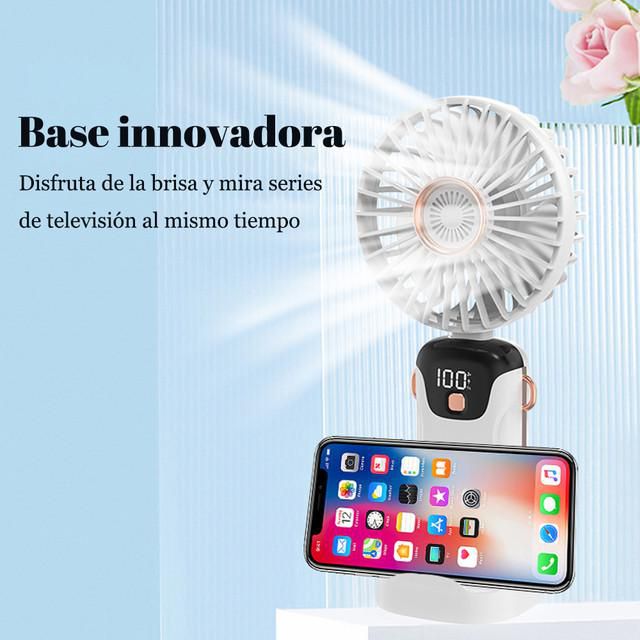 Ventilador pequeño de mano, portátil, portátil, pequeño mini recargable, silencioso, oficina, dormitorio, soporte de cuello halter.HOGAWAY