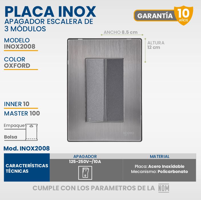 Kit ventilador funcional café 3 velocidades 5 aspas 2 placas apagador linea inox 3 modulos orford y 3 focos inteligentes led de regalo