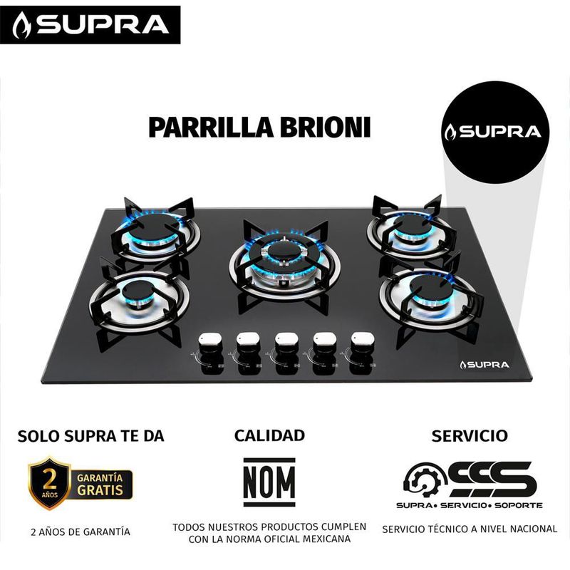 Combo ROTWAND parrilla BRIONI de 76cm y Campana de 76cm CC-76 BLACK