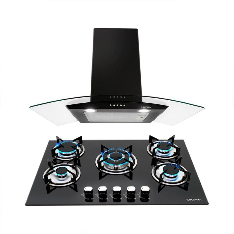 Combo ROTWAND parrilla BRIONI de 76cm y Campana de 76cm CC-76 BLACK