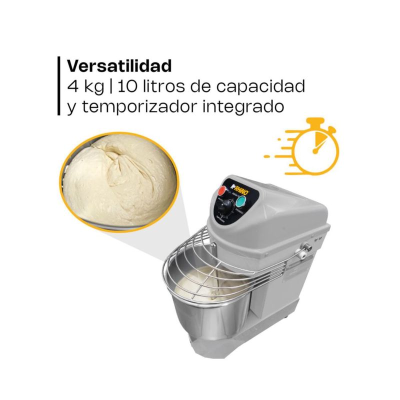 Amasadora Industrial RHINO AMASA-10 10 L Acero Inoxidable 4 kg