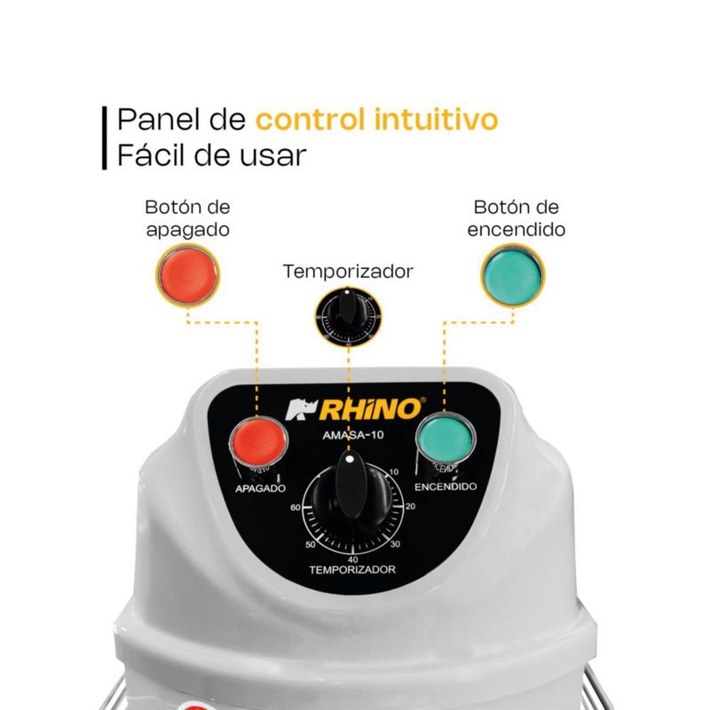 Amasadora Industrial RHINO AMASA-10 10 L Acero Inoxidable 4 kg