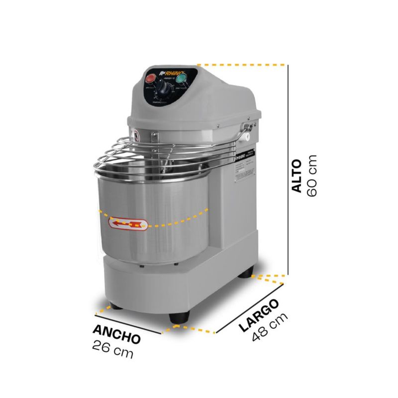Amasadora Industrial RHINO AMASA-10 10 L Acero Inoxidable 4 kg