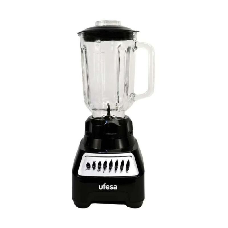Licuadora Ufesa Vaso de Vidrio 1.5 Litros Negra con Accesorios BS7020-MG5294