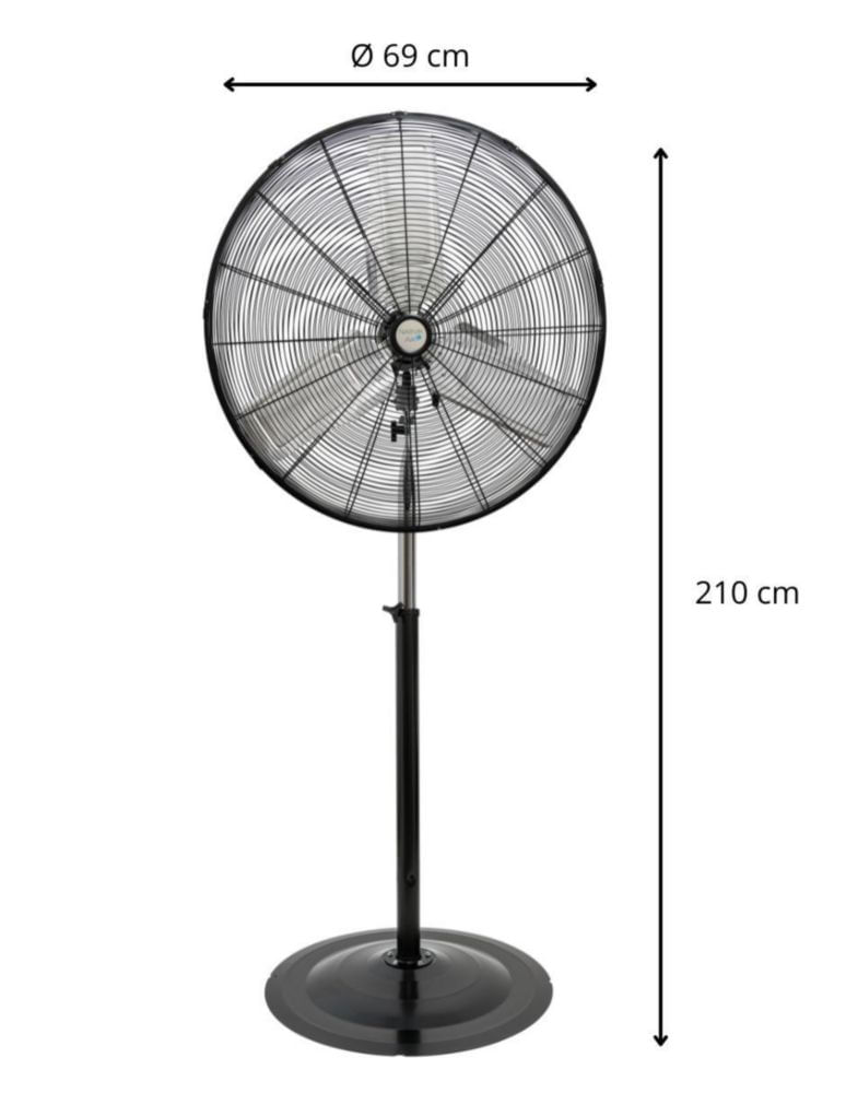 Narvik Ventilador de Pedestal Industrial de 30 Pulgadas de 230W con Aspas de Aluminio