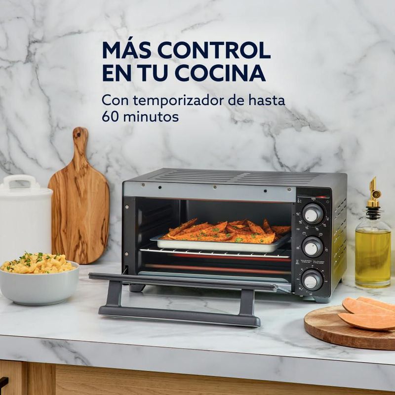 Oster Horno, con Convección, de 15 L de Capacidad, con Interior Antiadherente, para Hornear, Asar, Tostar, Convección, Accesorio