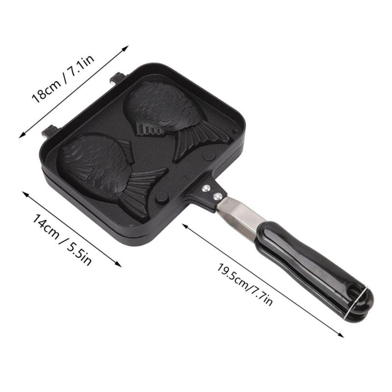 Máquina para Hacer Gofres, Molde para Pasteles Taiyaki, Molde para Hacer Pasteles Antiadherentes, Panqueque con Forma de de Dobl