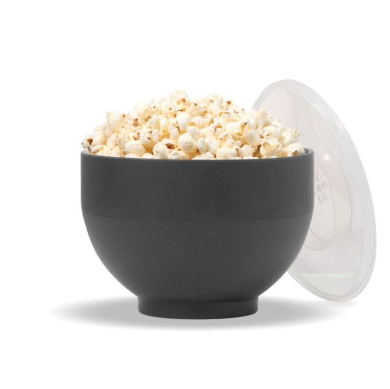 W&P Máquina de silicona para microondas | Negro | tazón plegable con medición integrada, BPA, ecológico, sin residuos, 9.3 tazas