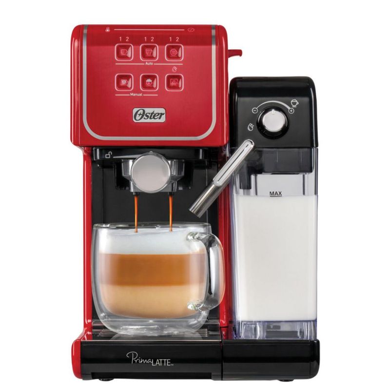 Oster Cafetera PrimaLatte Touch, con un Panel Táctil con Funciones Automáticas para Espresso, Cappuccino, y Latte, de 19 Bares d