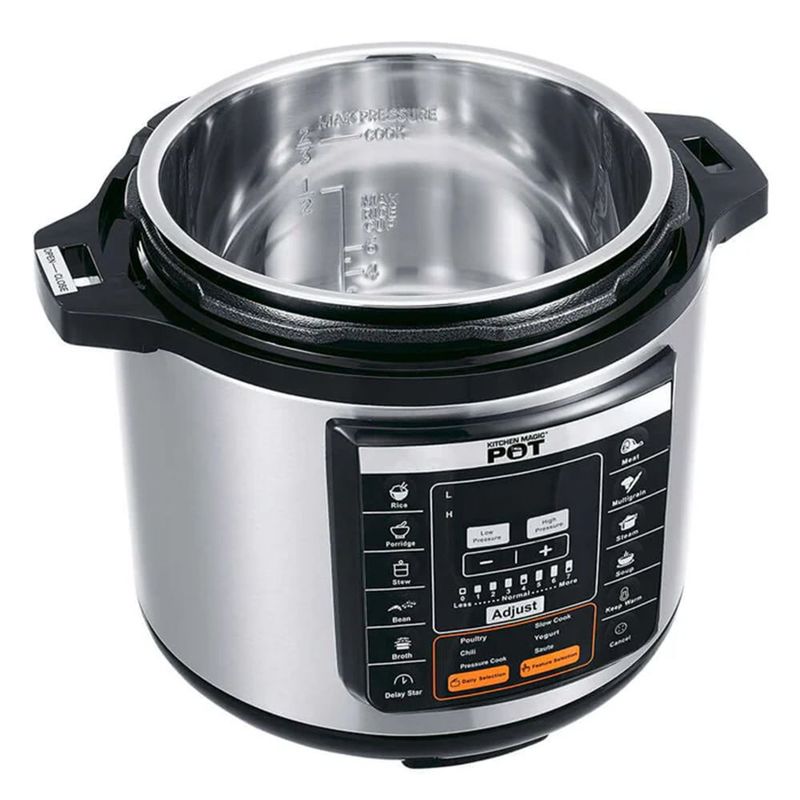 Olla Electrica Koblenz KMP-1000 IN 6 Lts 17 funciones Kitchen Magic Pot Plata