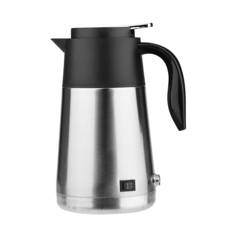 Hervidor Eléctrico Portátil del Coche para Viaje, 1300ML Gran Capacidad Botella Auto del Calentador de Agua del Acero Inoxidable