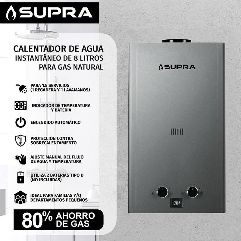 Calentador de agua SUPRA 12L Gas Natural