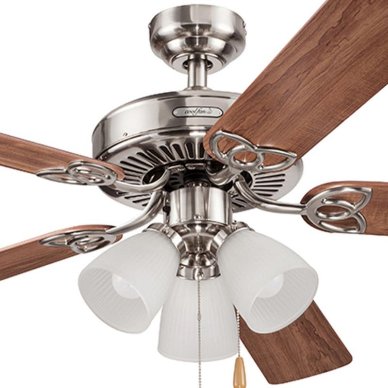 Coolfan Ventilador de Techo de 52 Pulgadas con Luz y 5 Aspas Reversibles con Control de Cadena, Modelo Architect