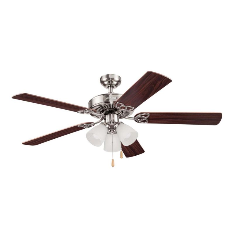 Coolfan Ventilador de Techo de 52 Pulgadas con Luz y 5 Aspas Reversibles con Control de Cadena, Modelo Architect