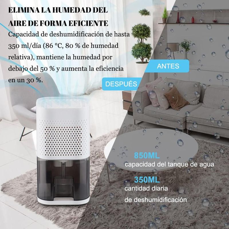 Deshumidificador, doméstico, silencioso, deshumidificador de aire para dormitorio, deshumidificador mini.HOGAWAY