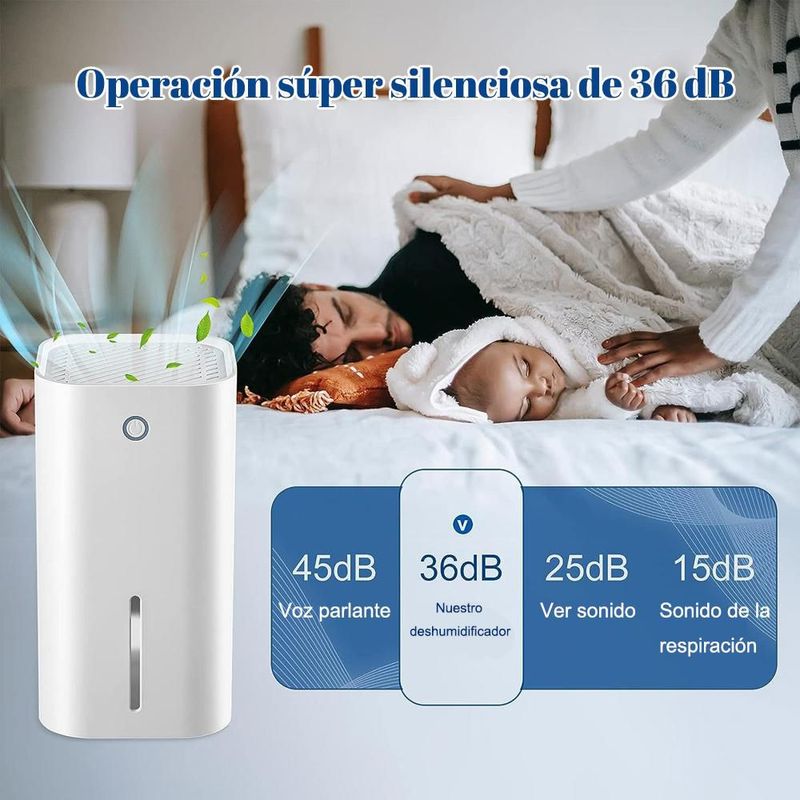 Deshumidificador, doméstico, silencioso, deshumidificador de aire para dormitorio, deshumidificador mini.HOGAWAY