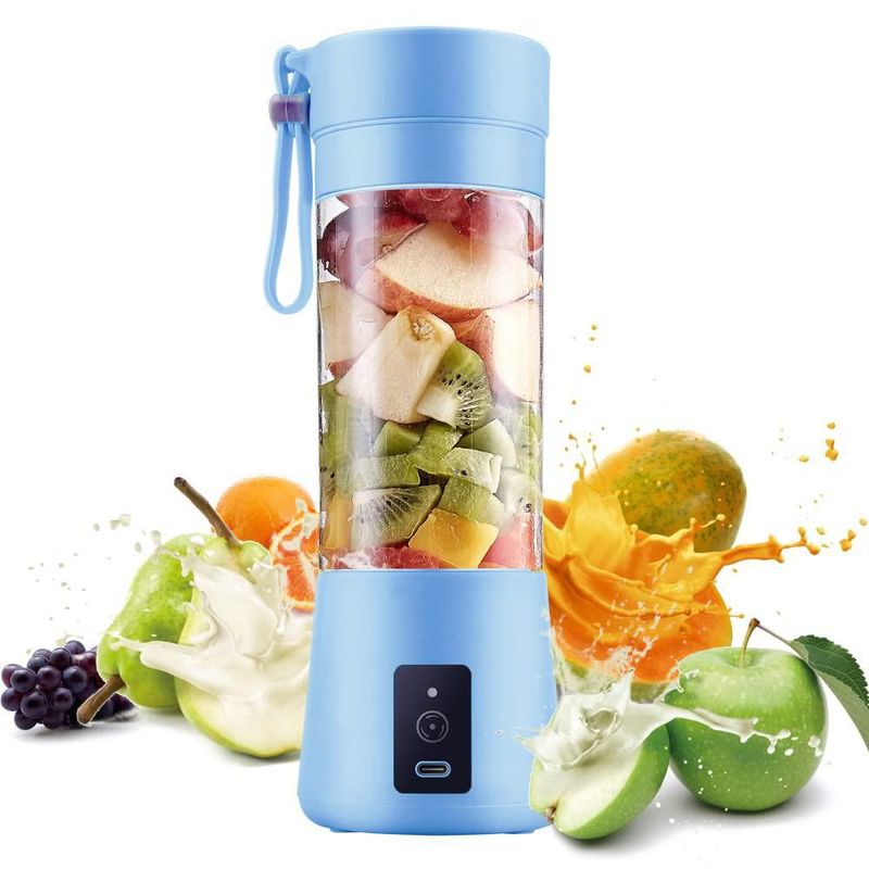 Licuadora Portatil Para Batidos y Smoothies, Mini vaso de Batidora Portátil Recargable USB Pequeña Batidora Batidos Viaje 380ml