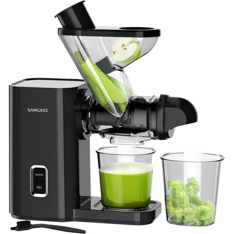 SANGKEE Extractor de Jugos, Exprimidor Multiusos Lento de Prensado en Frío para Frutas y Verduras cítricos, zanahorias y apio,co