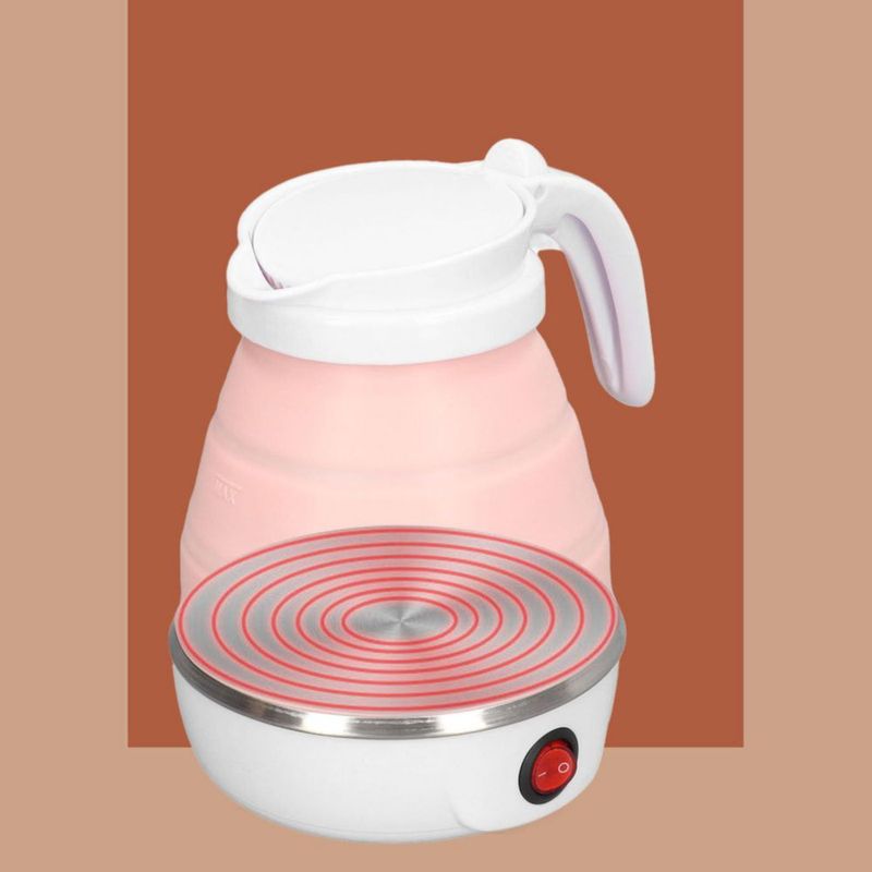 Hervidor Eléctrico Plegable, Hervidor Eléctrico de Viaje Plegable 0.6L 400W Hervidor de Agua Caliente para Oficina para Leche Ca