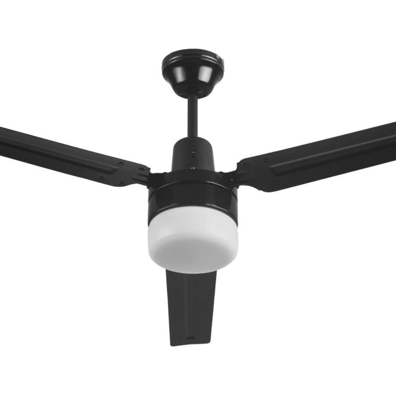 Coolfan Ventilador de Techo Industrial de 54 Pulgadas con Luz, Control de Pared y 3 Aspas