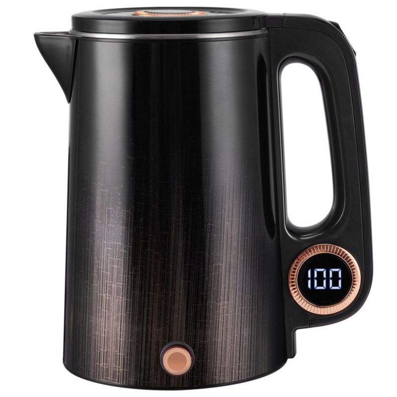IWNG Hervidor de Agua Eléctrico, Tetera de 1,7L, 110V Calendador de Agua Eléctrico con Función de Aislamiento Térmico, 1200 Vati