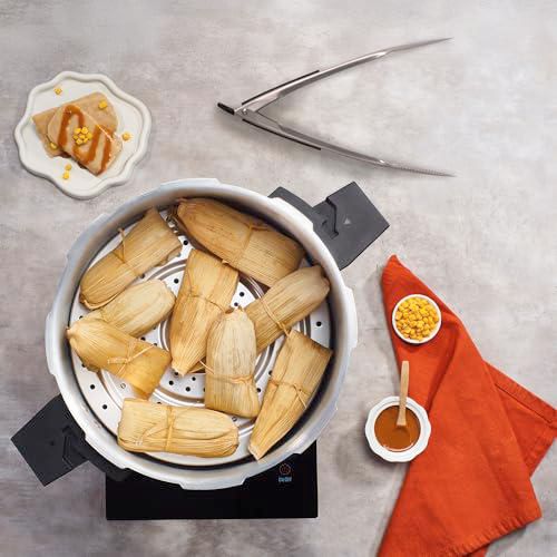T-fal Combo Gourmet Essential, Set con Olla a presión de Aluminio 22L, Tabla para Picar, Set 4 Cuchillos, Pinzas de Cocina, Cuch