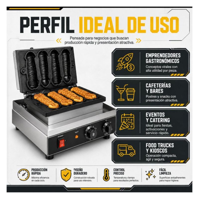 Wafflera Antiadherente Electrica Gutstark Moldes Figuras Divertida Exotica Comercial Negocio Cocina Rapida Profesional Resistente Produccion Continua