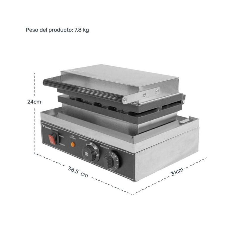 Wafflera Antiadherente Electrica Gutstark Moldes Figuras Divertida Exotica Comercial Negocio Cocina Rapida Profesional Resistente Produccion Continua