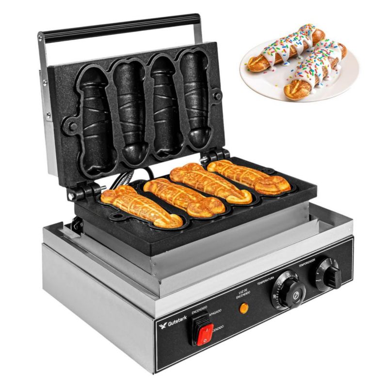 Wafflera Antiadherente Electrica Gutstark Moldes Figuras Divertida Exotica Comercial Negocio Cocina Rapida Profesional Resistente Produccion Continua