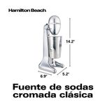 Hamilton Beach Fuente De Sodas De 2 Velocidades/Batidora Para Esquimos Y Licuados/Chocomilera, Estilo Profesional, Acero Inoxida