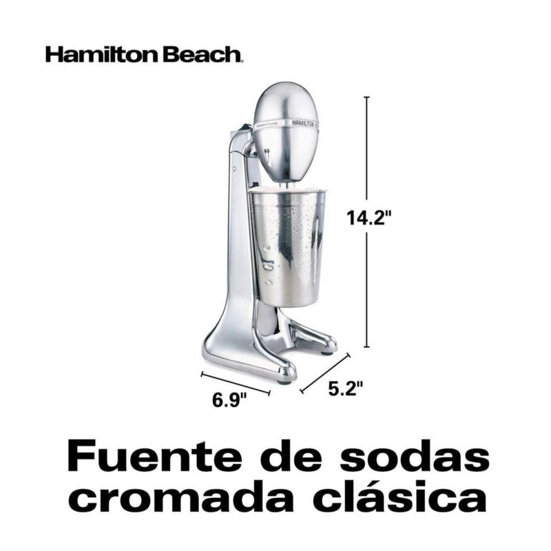 Hamilton Beach Fuente De Sodas De 2 Velocidades/Batidora Para Esquimos Y Licuados/Chocomilera, Estilo Profesional, Acero Inoxida