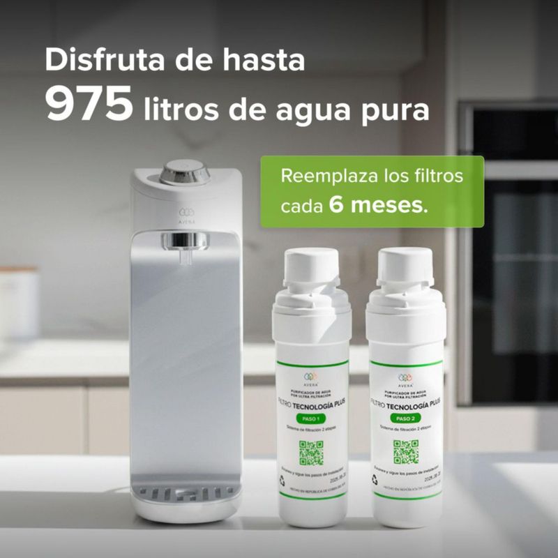 Filtros repuesto para purificador agua por ultrafiltración AVERA FRPAM01
