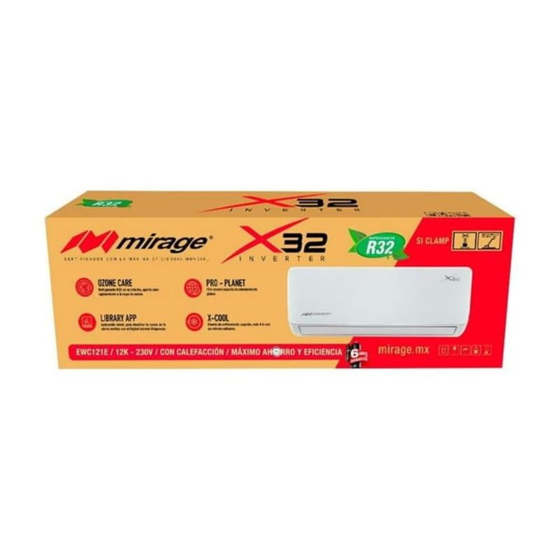 Minisplit Mirage Inverter X32 Frío-Calor 12000 BTU´S 230V SETCWC121E