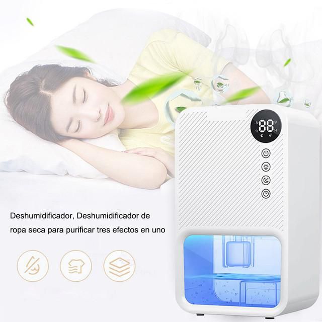 Deshumidificador, doméstico, silencioso, deshumidificador de aire para dormitorio, deshumidificador mini.HOGAWAY