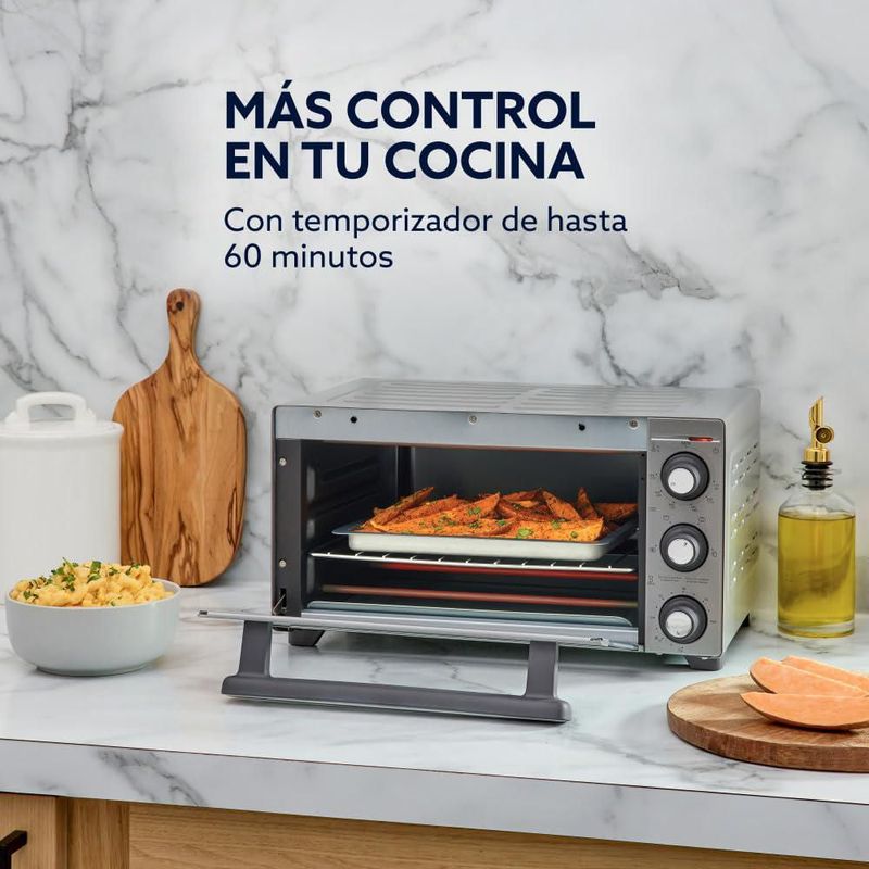 Oster Horno, con Convección, de 15 L de Capacidad, con Interior Antiadherente, para Hornear, Asar, Tostar, Convección, Accesorio