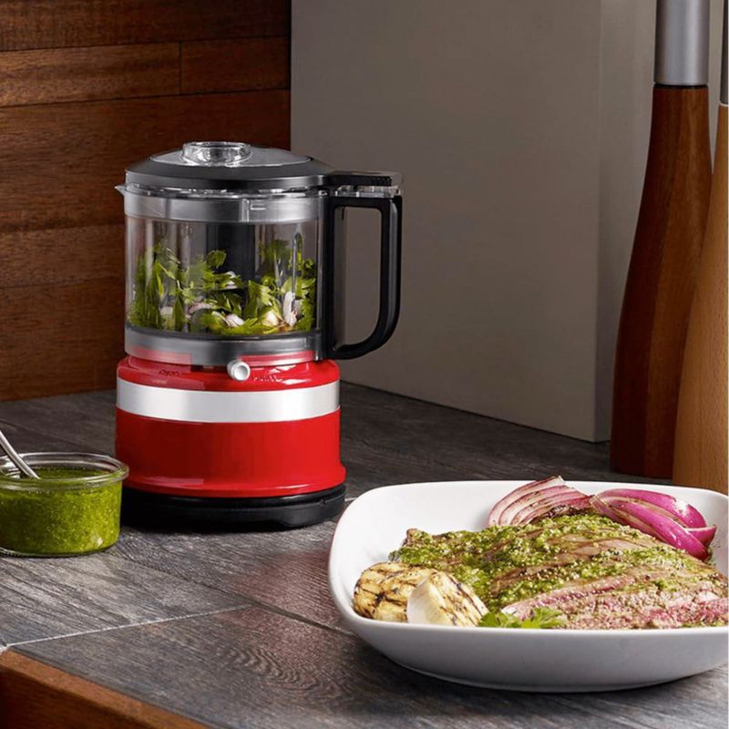 LUTEMA Kitchen KFC3516, Procesador de alimentos práctico recipiente de 3.5 tazas, Pequeño y fácil de guardar, Controles precisos
