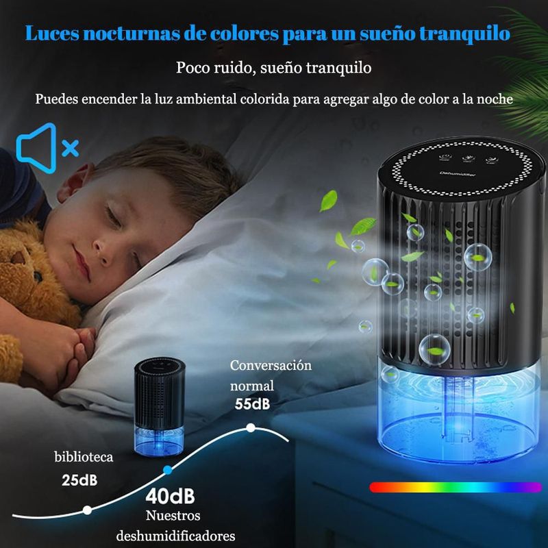 Deshumidificador, doméstico, silencioso, deshumidificador de aire para dormitorio, deshumidificador mini.HOGAWAY