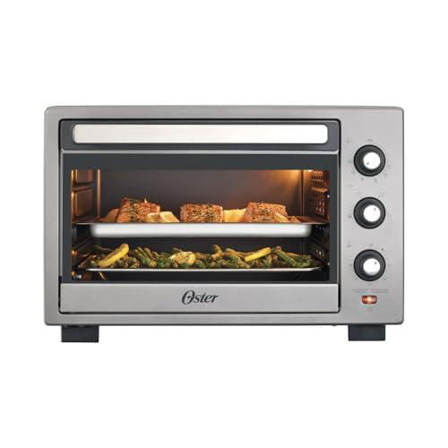 Oster Horno, con Freidora de Aire, de 30 L de Capacidad, con Interior Antiadherente, para Freír al Aire, Hornear, Asar, Tostar,