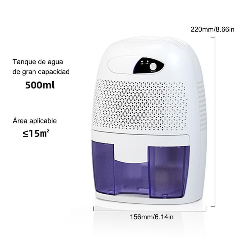 Deshumidificador, doméstico, silencioso, deshumidificador de aire para dormitorio, deshumidificador mini.HOGAWAY