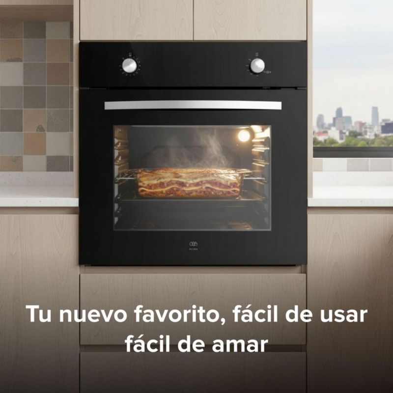 Horno empotrable a gas LP 58 L con 2 perillas de control AVERA HE00LP