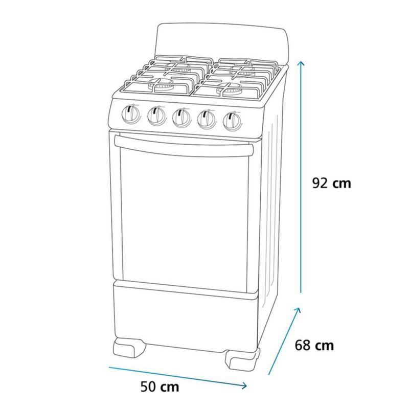Estufa de Piso IEM 50cm 30" EI5020BAPS1 4 quemadores Tecnologia Ultimate