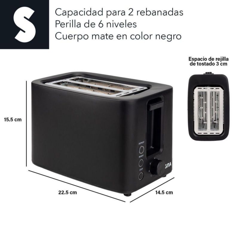 SIGNA Tostador Electrico De 2 Ranuras Amplias Para Todo Tipo De Pan Horno Tostadora De Pan 6 Niveles De Tostado Botón De Cancela