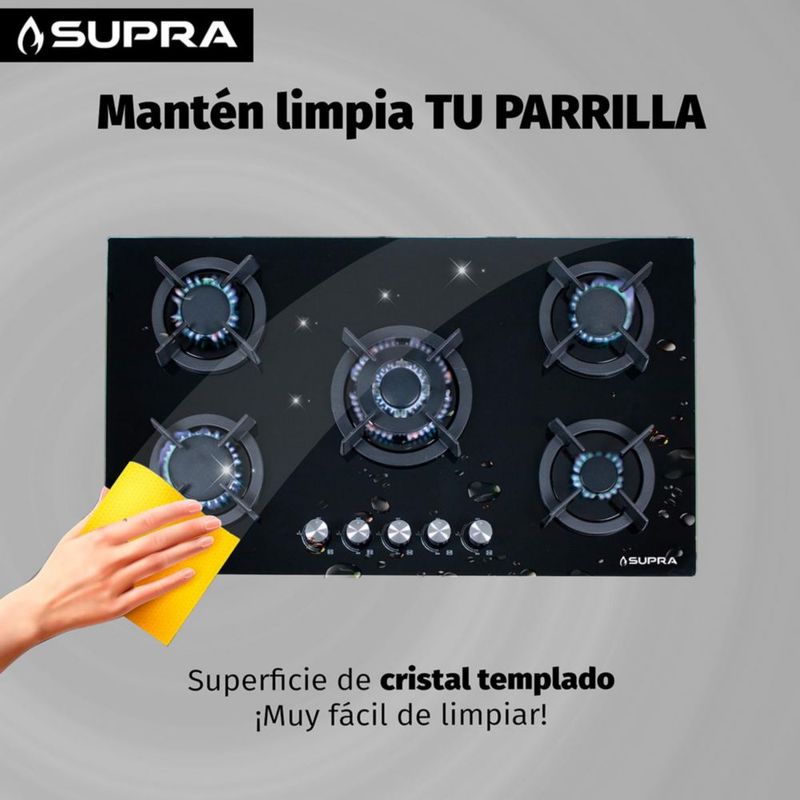 Parrilla de gas empotrable con 5 quemadores de 90cm ONIX 90