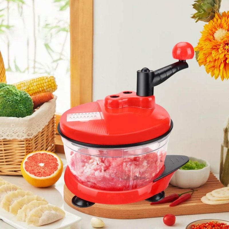 Procesador De Alimentos Manual,Picadora de Carne multifunción,Cortador Rápido de Verduras&Carne Doméstica con Tres Modos Picado,
