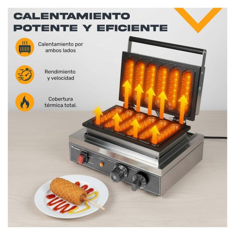 Maquina para Banderillas Gutstark Comercial Industrial con Control de Temperatura Equipo Profesional para Negocio Cocina Rapida Acero Resistente