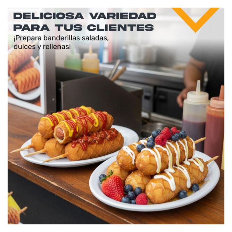 Maquina para Banderillas Gutstark Comercial Industrial con Control de Temperatura Equipo Profesional para Negocio Cocina Rapida Acero Resistente