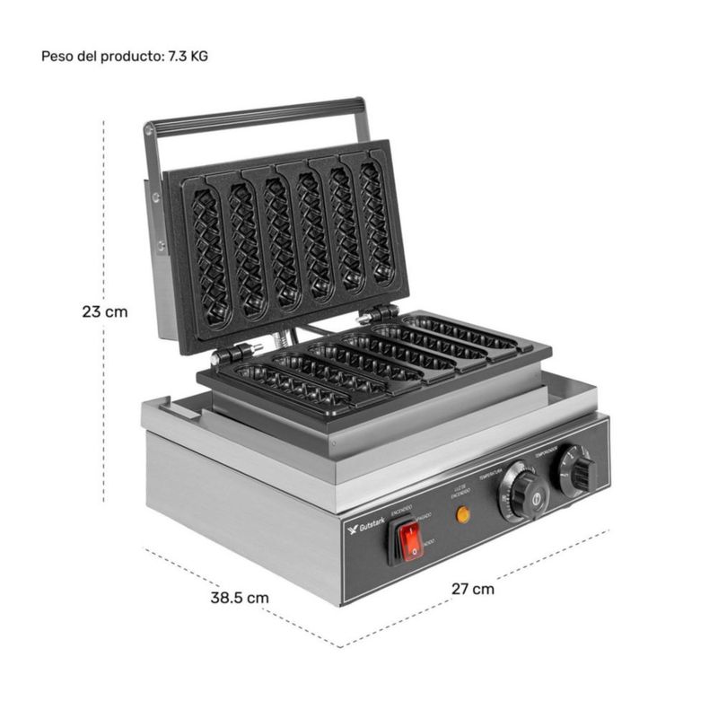Maquina para Banderillas Gutstark Comercial Industrial con Control de Temperatura Equipo Profesional para Negocio Cocina Rapida Acero Resistente